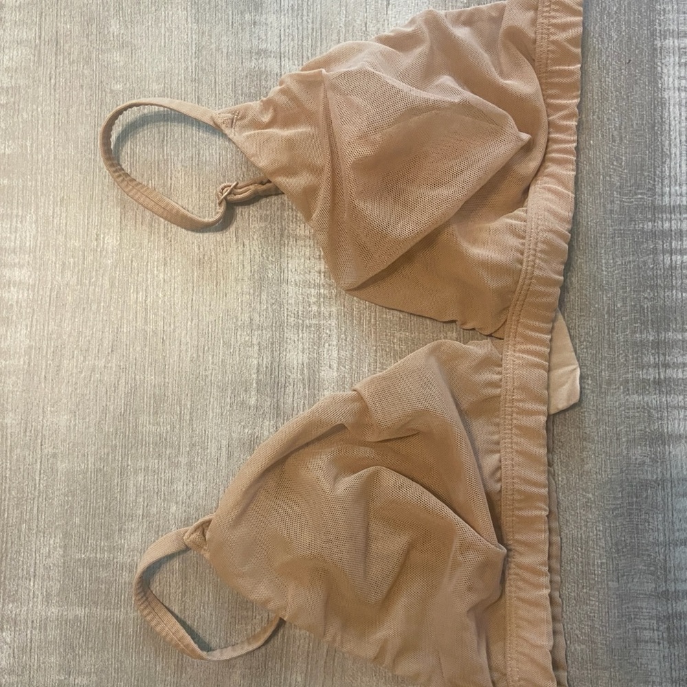 SKIMS Tan Mesh Bra